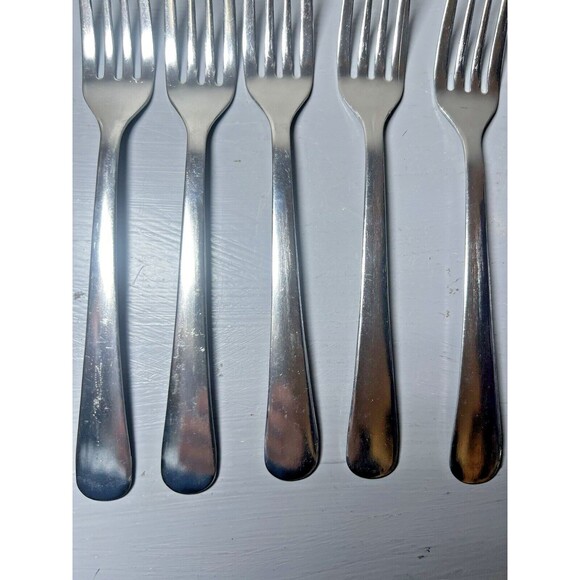 Chrome Stainless Steel Malaysia Flatware Set of 8 Dinner Forks - Picture 4 of 16